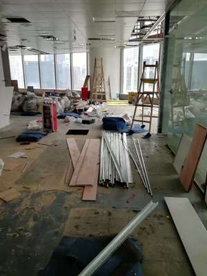 三新大廈夏總的辦公室340㎡裝修工地圖_現(xiàn)場施工圖文直播